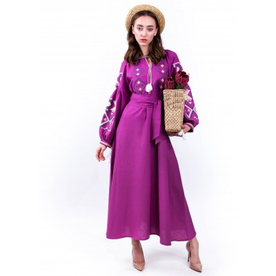 Embroidered Boho Dress "Purple Inspiration"